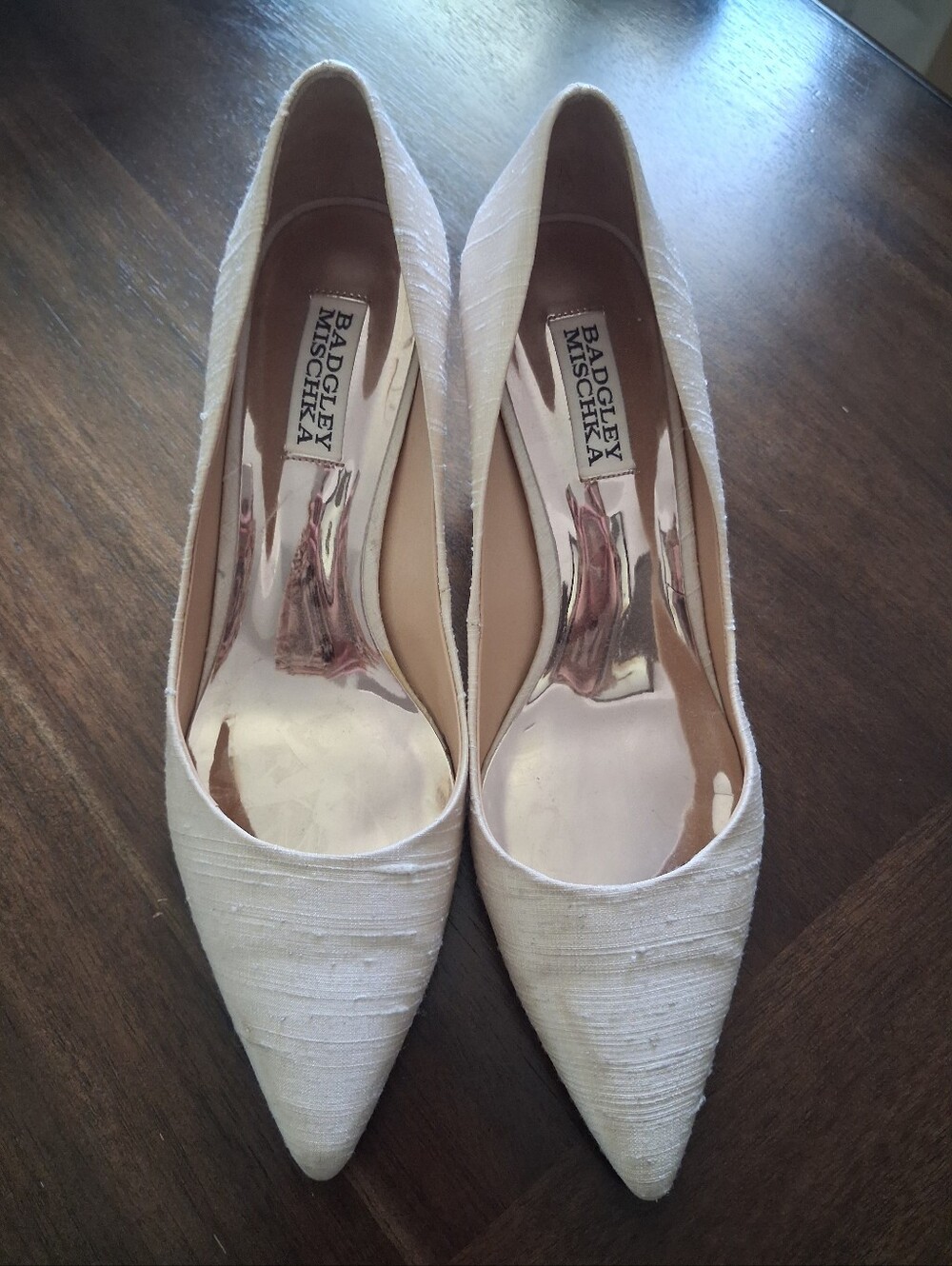 Badgley Mischka Ivory Low Heeled Pumps